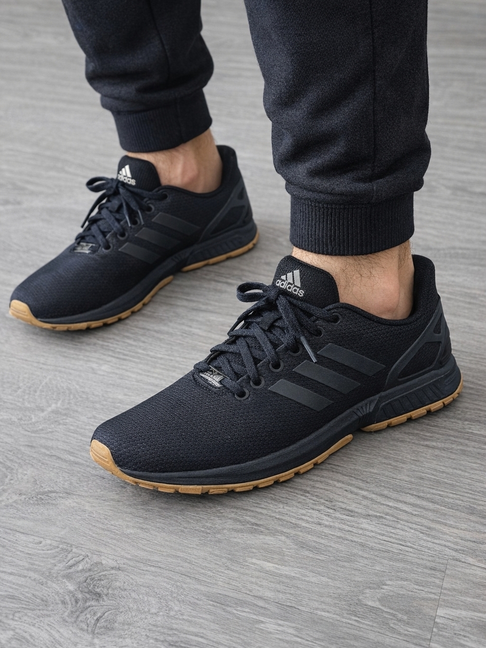 adidas Black Sneakers with Gum Outsole
